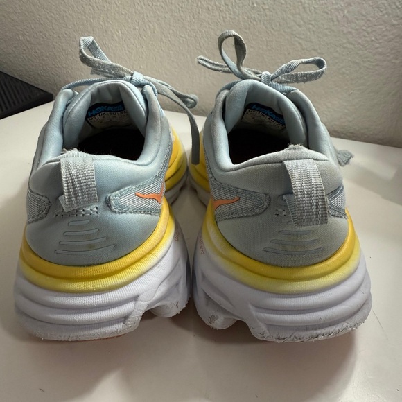 Hoka bondi 8 Gray and Orange Athletic Shoes - Picture 6 of 6